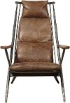 Modern Brown Leather Accent Chair - Modern Eclectic