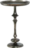 Modern Eclectic Aluminum Antique Finished Pedestal Accent Table