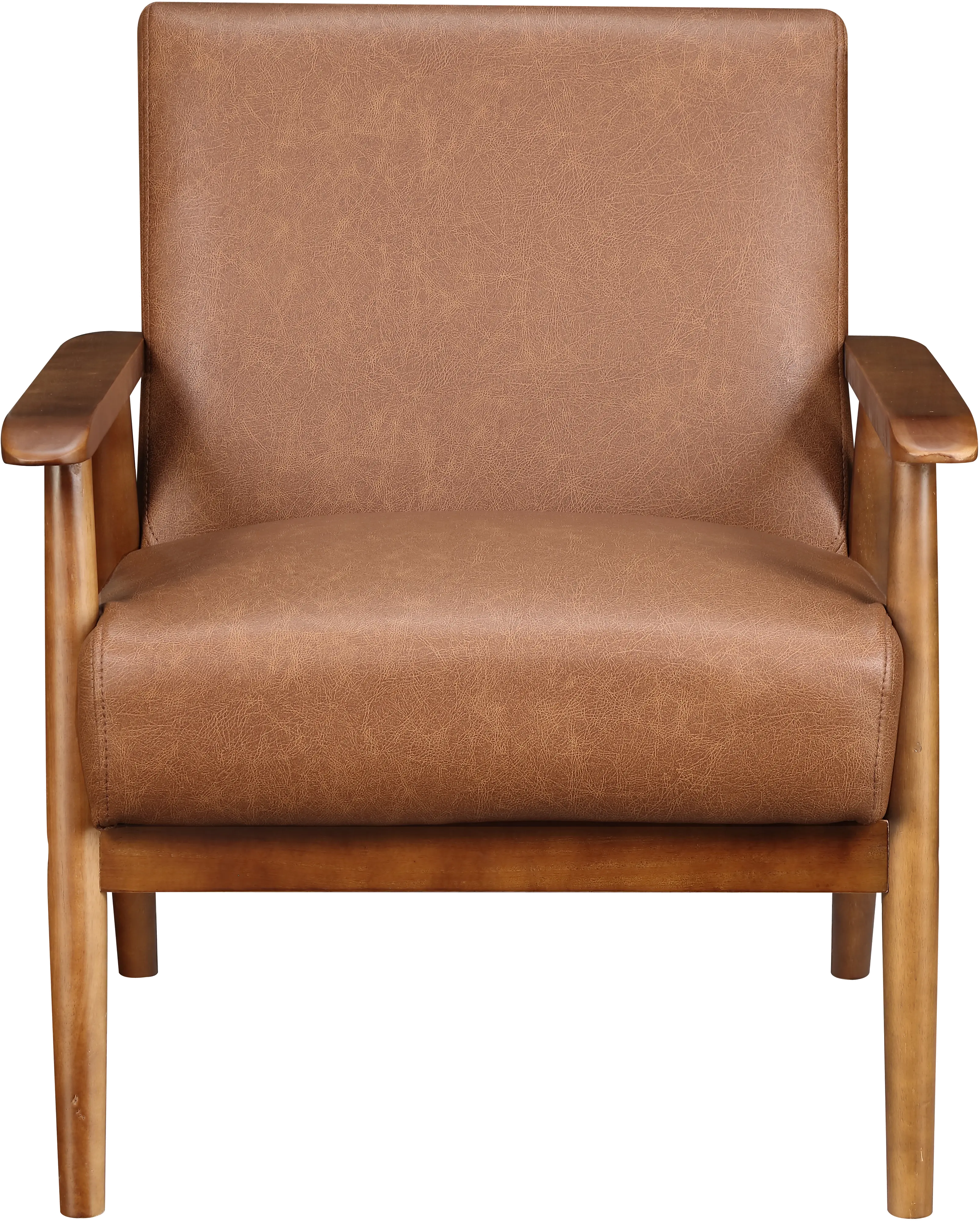Modern Eclectic Cognac Brown Accent Chair-1