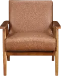 Modern Eclectic Cognac Brown Accent Chair