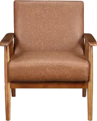 Modern Eclectic Cognac Brown Accent Chair
