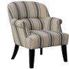Oatmeal and Blue-Gray Upholstered Rolled Arm Accent Chair