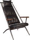 Modern Black Leather Accent Chair - Modern Eclectic