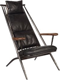 Modern Black Leather Accent Chair - Modern Eclectic