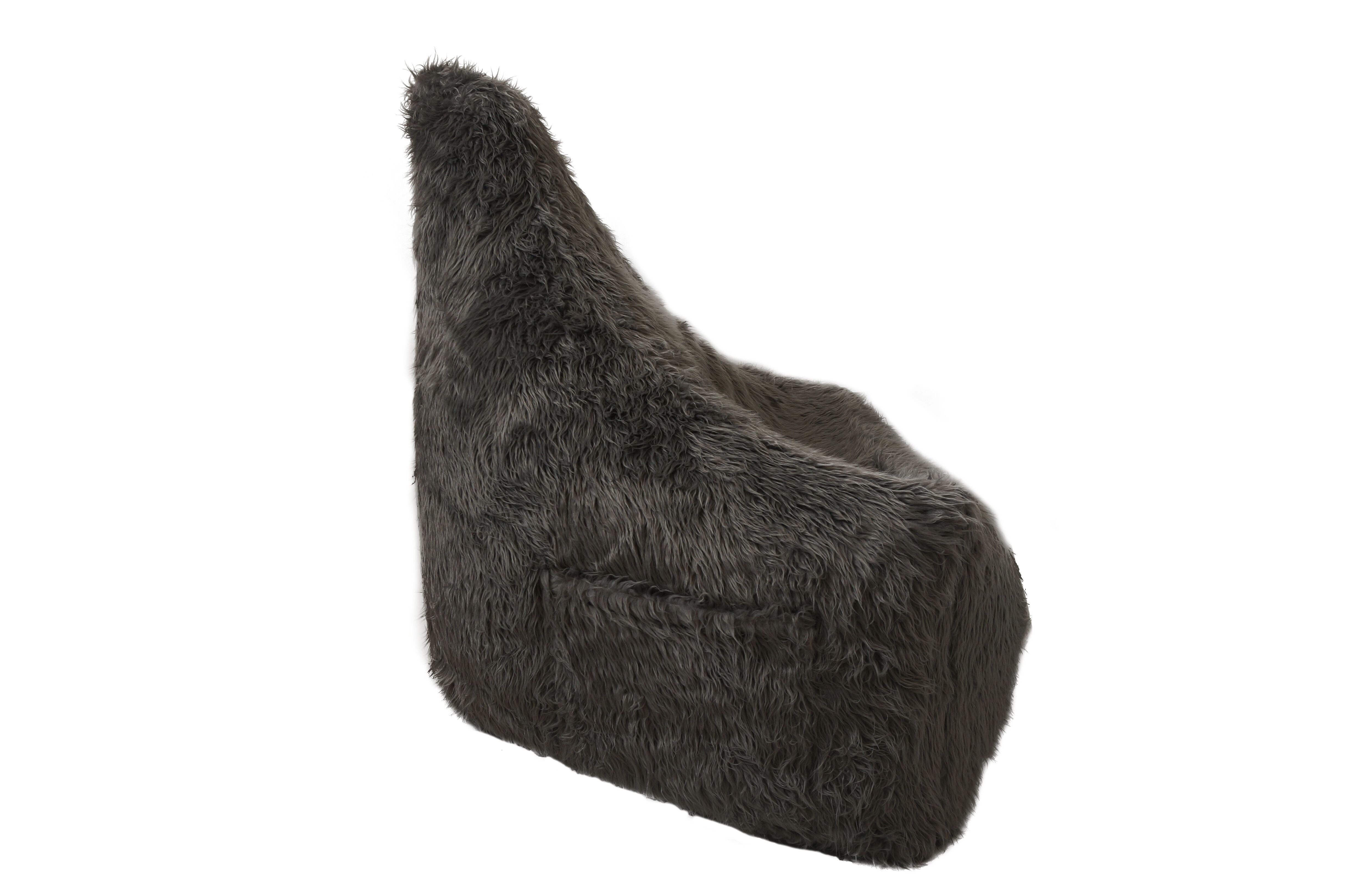 Iron Cloud Gray Fur Inflatable Chair - Big Mouth-2