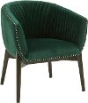 Emerald Green Channel Back Club Accent Chair - Modern Eclectic