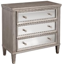Modern Silver and Mirrored Three Drawer Chest - Modern Eclectic