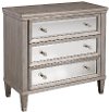 Modern Silver and Mirrored Three Drawer Chest