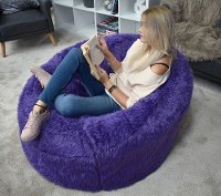 Iron Cloud Purple Fur Inflatable Chair - Papasan-3