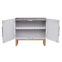 Modern Gray-Purple Painted Faux Shagreen Bar Cabinet - Modern Eclectic-2