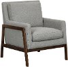Modern Heather Gray Upholstered Accent Chair with Exposed Frame - Modern Eclectic