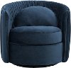 Modern Blue Velvet Swivel Accent Chair - Modern Eclectic