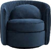 Modern Blue Velvet Swivel Accent Chair - Modern Eclectic