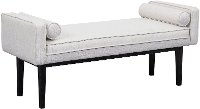 Natural Off-White Upholstered Bed Bench - Modern Eclectic