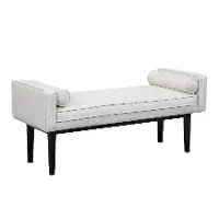 Natural Off-White Upholstered Bed Bench - Modern Eclectic
