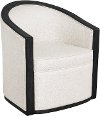Linen-Like Barrel Accent Chair with Wood Frame - Modern Eclectic