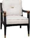 Upholstered White Accent Chair with Black Wooden Frame - Modern Eclectic