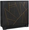 Modern Ebony Black Bar Cabinet with Revolving Door - Modern Eclectic