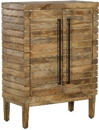 Modern Stacked Wood Bar Storage Cabinet - Modern Eclectic