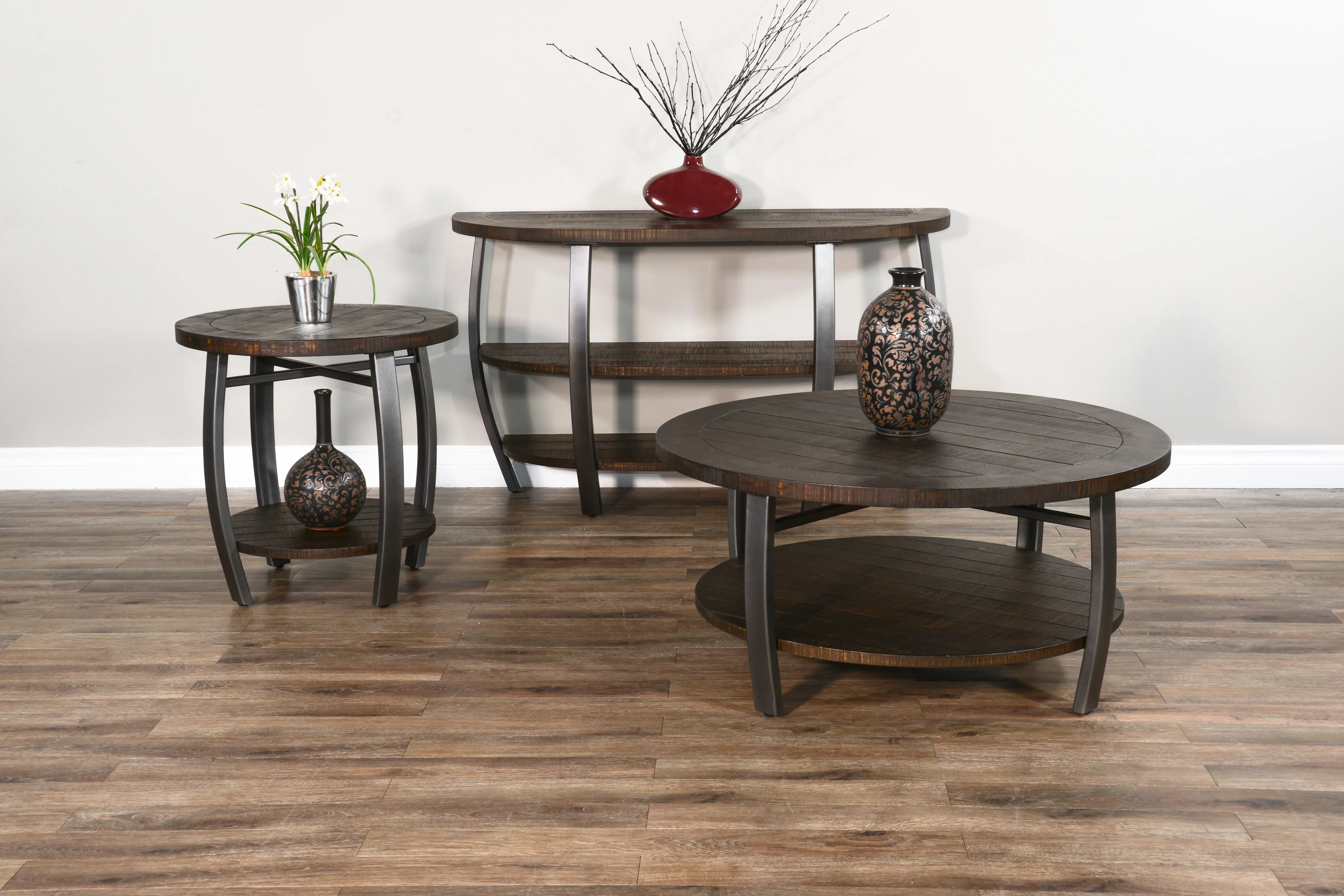 Homestead Tobacco Brown Round Coffee Table-3