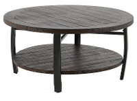 Rustic Tobacco Brown Round Coffee Table - Homestead-2