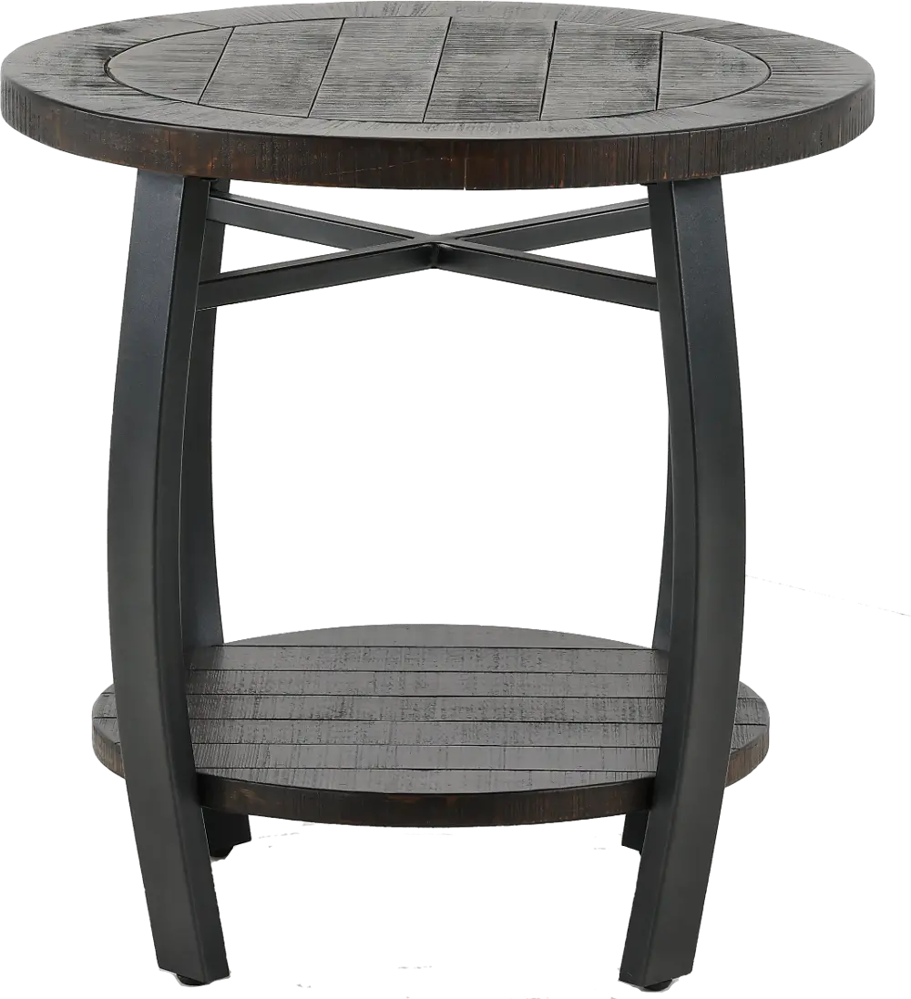 Homestead Tobacco Brown Round End Table-1