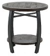 Rustic Tobacco Brown Round End Table - Homestead