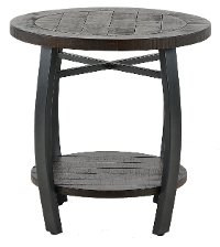 Rustic Tobacco Brown Round End Table - Homestead