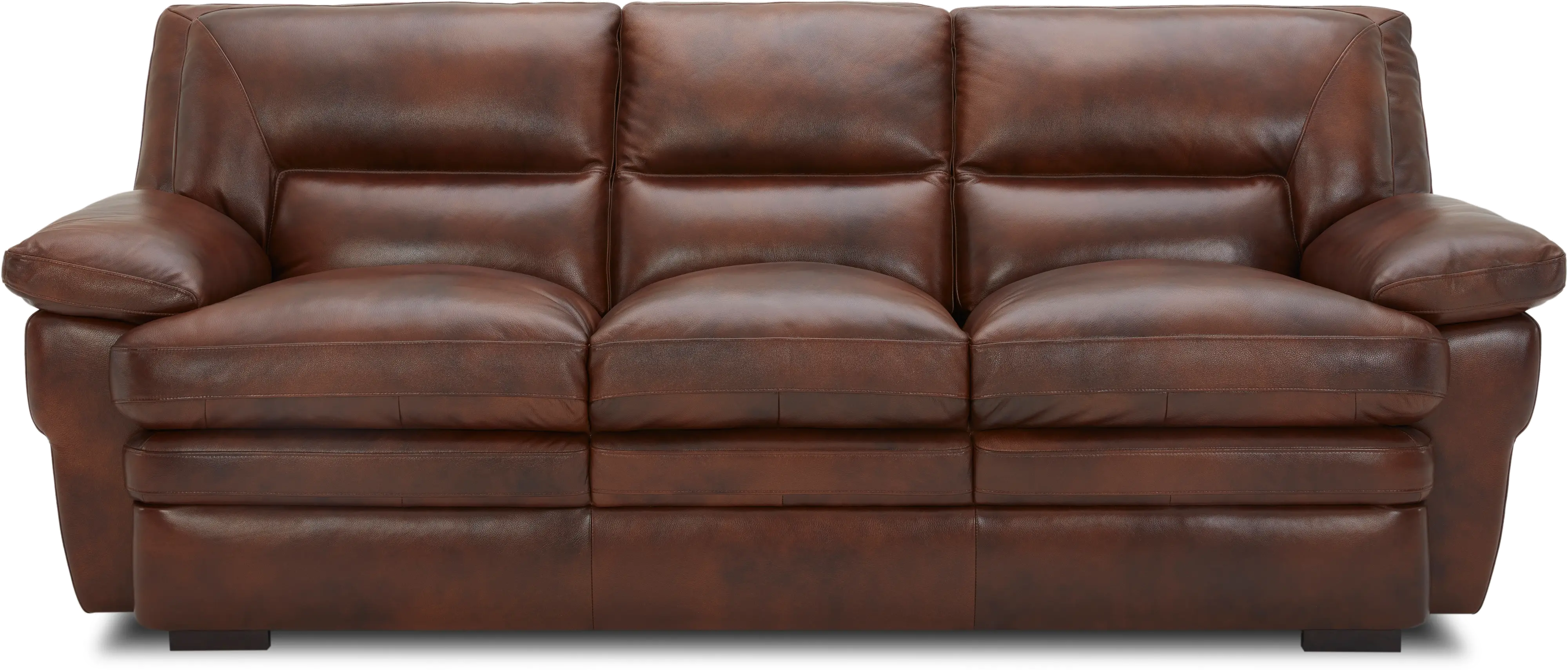 Chesapeake Contemporary Cognac Brown Leather Sofa-1