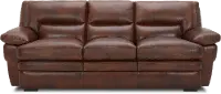 Chesapeake Contemporary Cognac Brown Leather Sofa