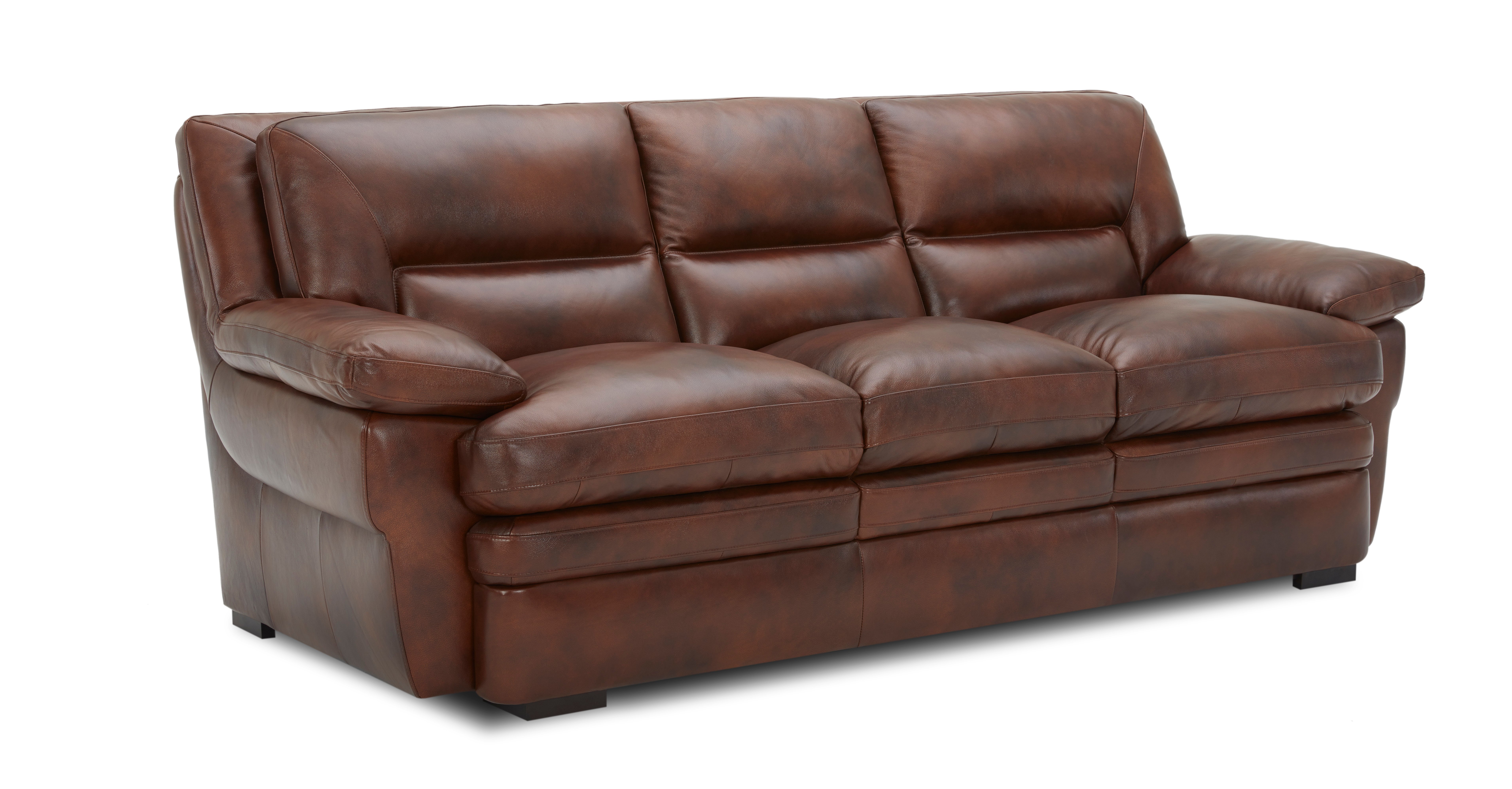 Chesapeake Contemporary Cognac Brown Leather Sofa-2