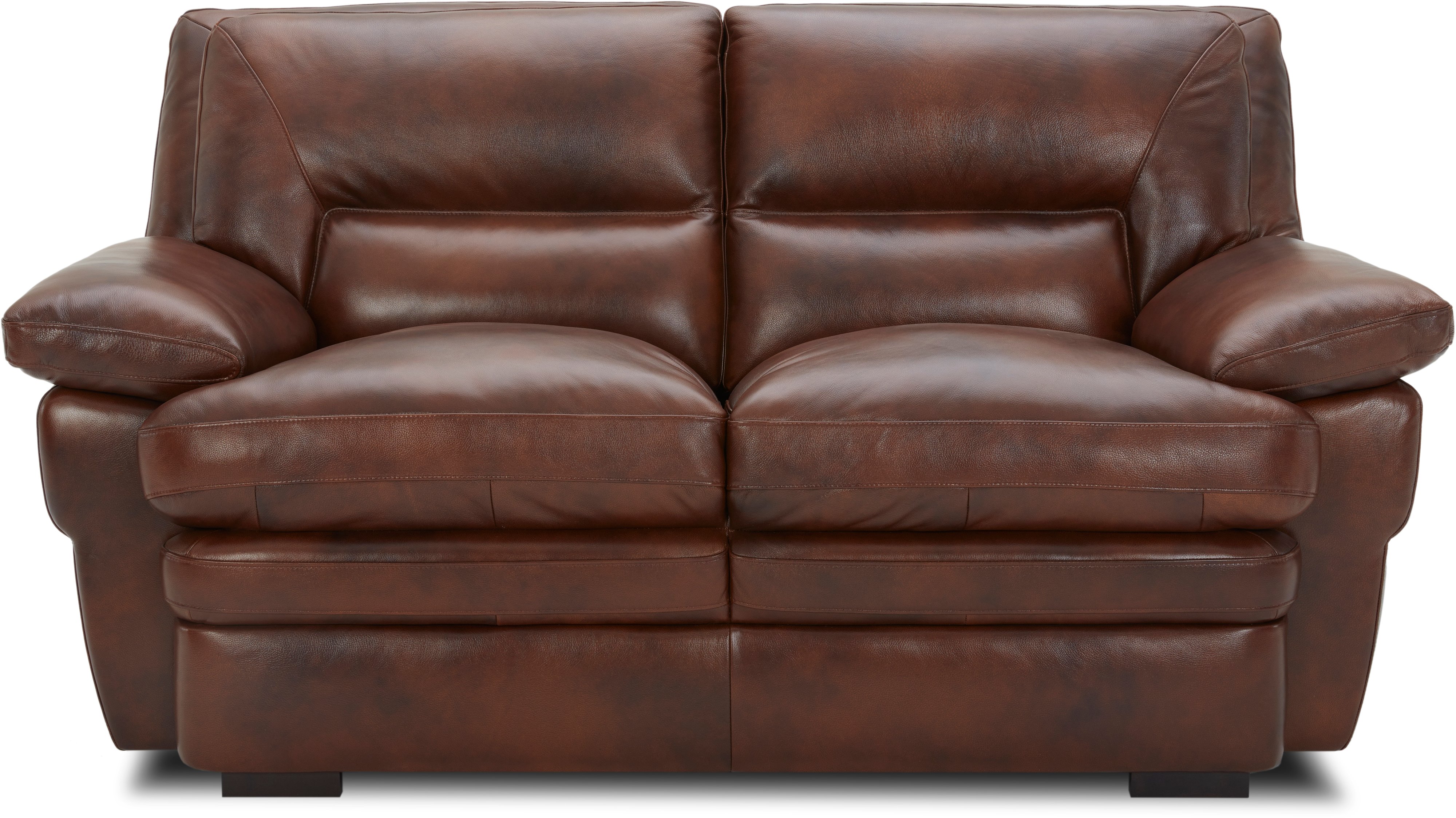 Chesapeake Contemporary Cognac Brown Leather Loveseat-1