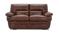 Chesapeake Contemporary Cognac Brown Leather Loveseat