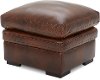 Contemporary Cognac Brown Leather Ottoman - Chesapeake