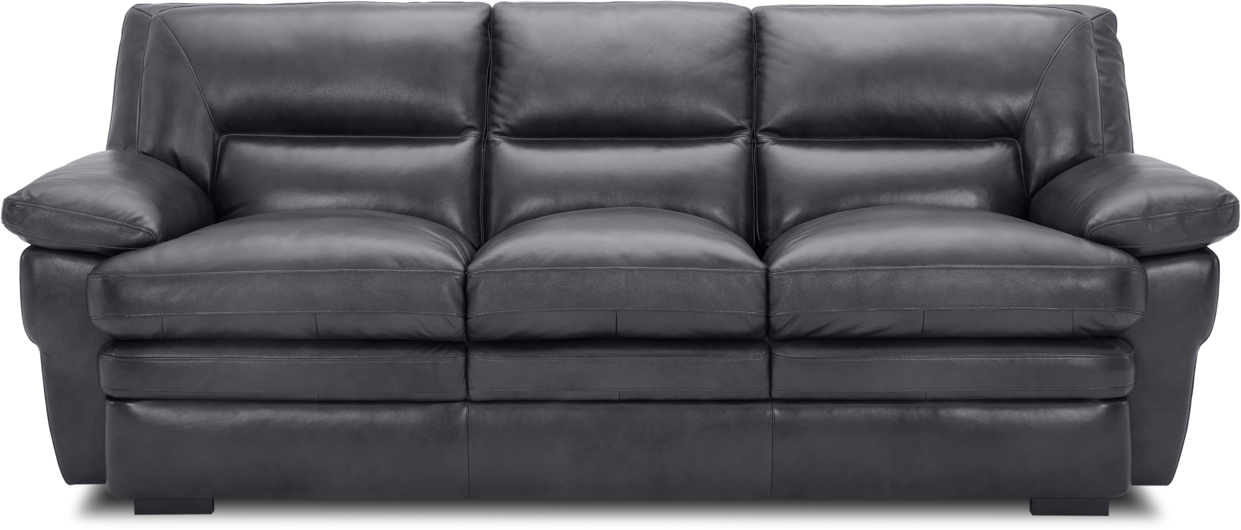 Chesapeake Contemporary Charcoal Gray Leather Sofa-1