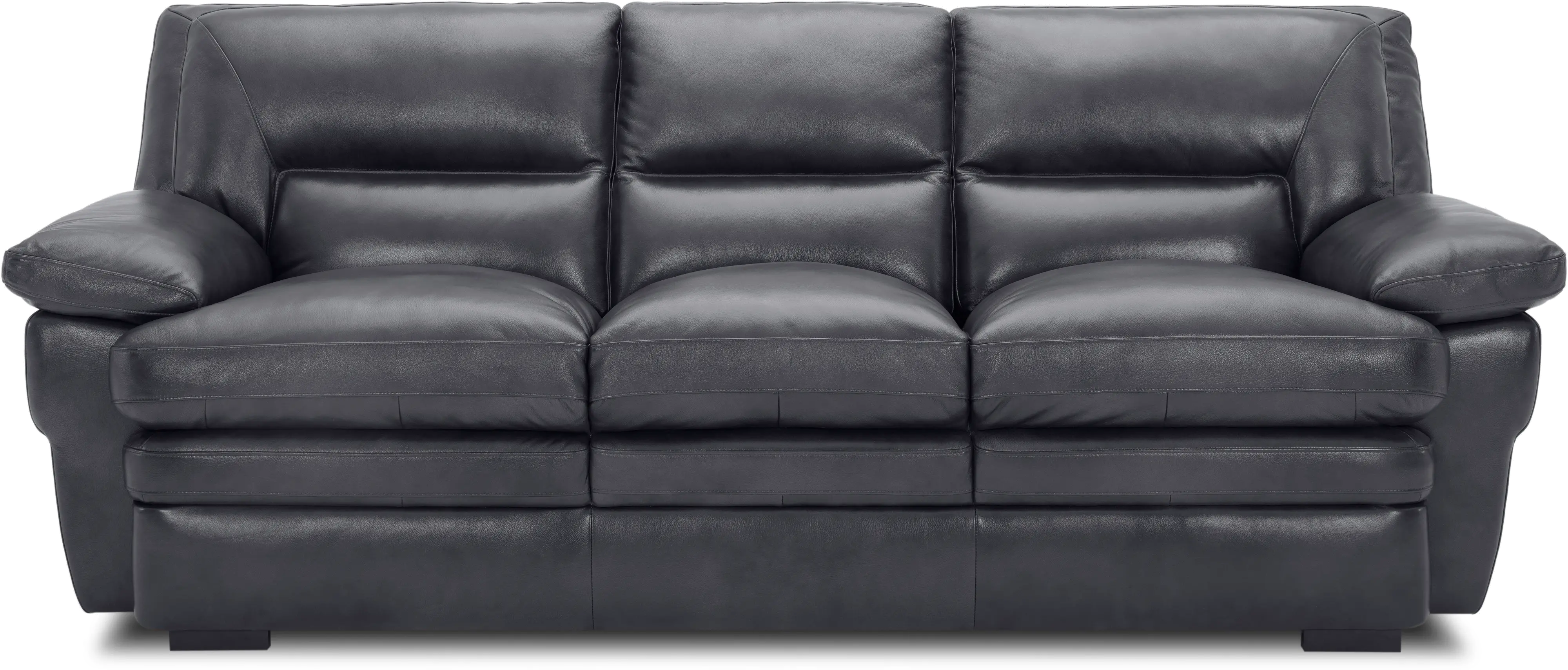 Chesapeake Contemporary Charcoal Gray Leather Sofa-1