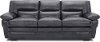 Chesapeake Contemporary Charcoal Gray Leather Sofa