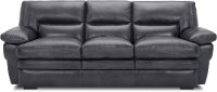 Chesapeake Contemporary Charcoal Gray Leather Sofa