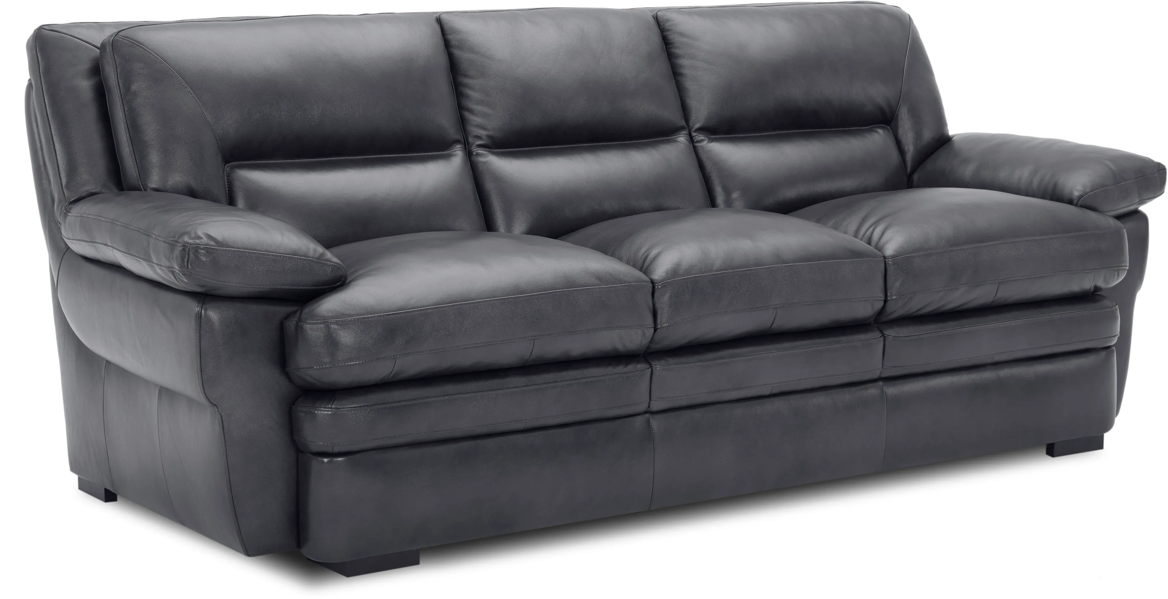 Chesapeake Contemporary Charcoal Gray Leather Sofa-2
