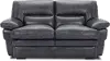 Chesapeake Charcoal Gray Leather Loveseat