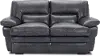Chesapeake Charcoal Gray Leather Loveseat
