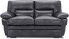 Contemporary Charcoal Gray Leather Loveseat - Chesapeake