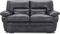 Contemporary Charcoal Gray Leather Loveseat - Chesapeake