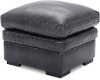 Contemporary Charcoal Gray Leather Ottoman - Chesapeake