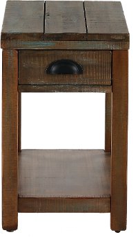 Weathered Brown Rustic Chairside Table - Durango