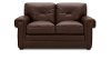 Traditional Brown Leather Loveseat - Derrick
