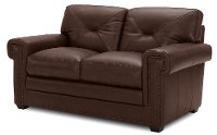 Traditional Brown Leather Loveseat - Derrick-2