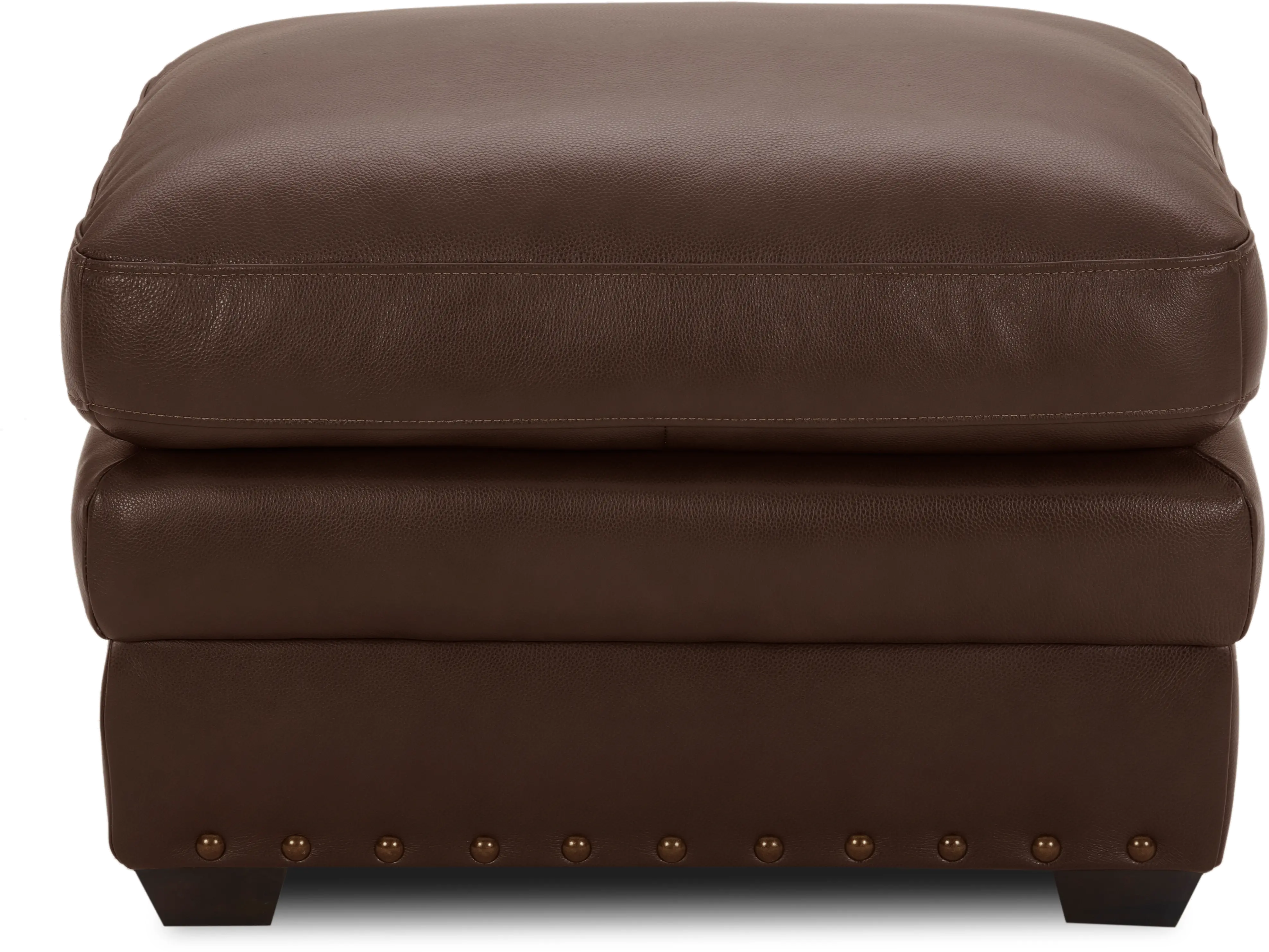 Derrick Brown Leather Ottoman-1