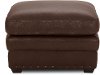 Traditional Brown Leather Ottoman - Derrick