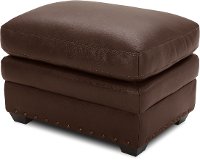 Traditional Brown Leather Ottoman - Derrick-2